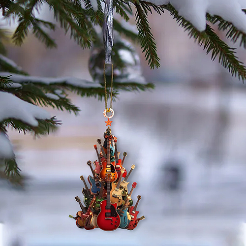 Custom Acrylic Guitar Ornaments: Versatile Decor for Christmas Trees, Doors, Cars & Bags