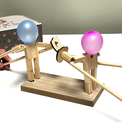 Parent - Child Interactive Fencing Puppets: DIY Wooden Craft for Engaging Play
