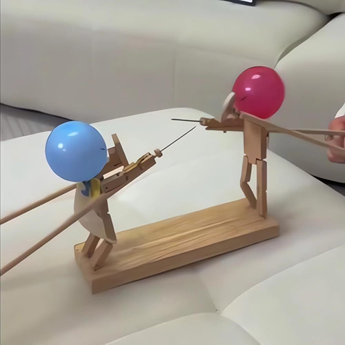 Parent - Child Interactive Fencing Puppets: DIY Wooden Craft for Engaging Play