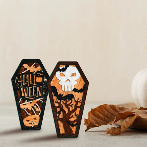 Elevate Your Halloween Ambiance with Customized Wooden Coffin Decorations