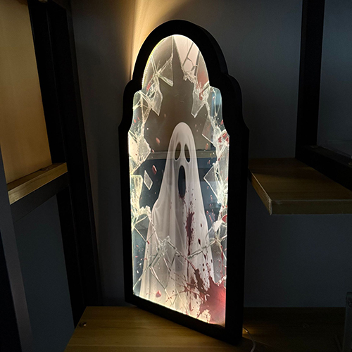 Ghost Hologram Mirror: Novelty Halloween Decoration with Spooky Surprise Effect