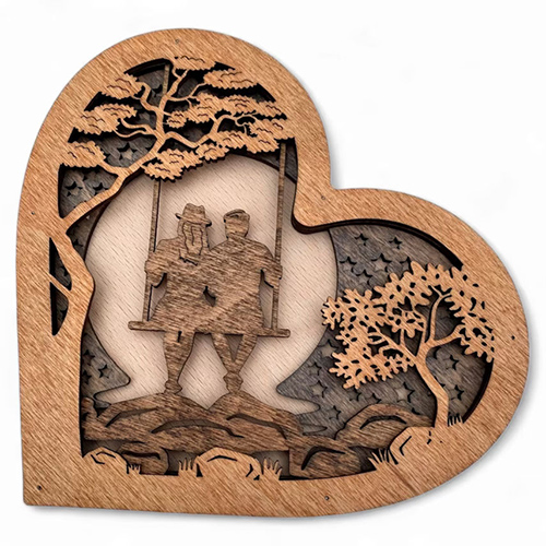 Custom Wooden Heart Couple Sign - Romantic Gift for Valentine's Day & Anniversary