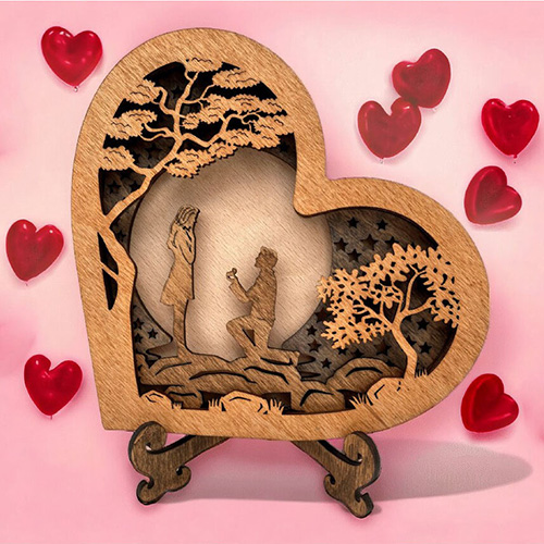 Custom Wooden Heart Couple Sign - Romantic Gift for Valentine's Day & Anniversary