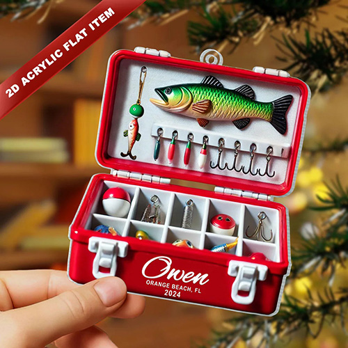 Caixa de acrílico personalizada para equipamentos de pesca - Presente personalizado para entusiastas da pesca