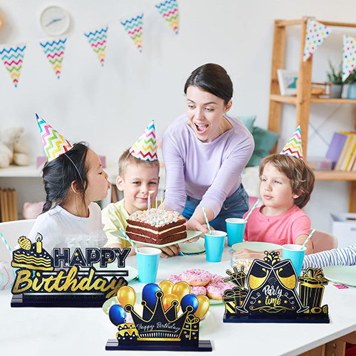 Custom Wooden Birthday & Anniversary Decor: Personalized Table Centerpieces for Celebrations