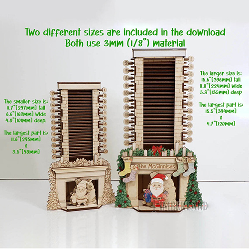 Custom Wooden Santa Chimney Advent Calendar - Christmas Countdown Tabletop Decor