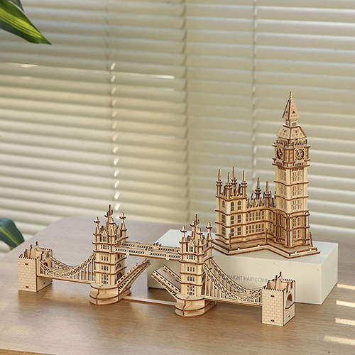 Masterpiece in Motion: Handcrafted 3D Wooden Puzzle of Big Ben, London Tower Bridge, Truck & Tanker