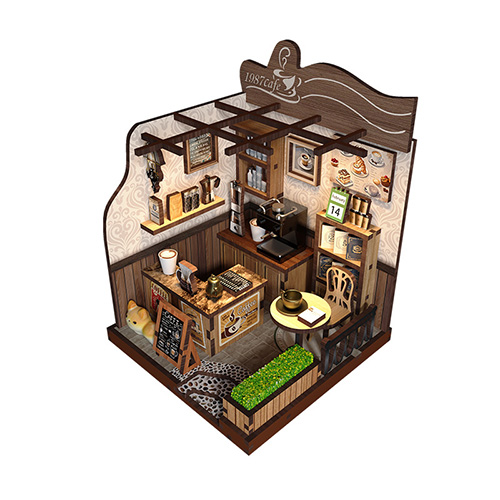 Cross-Border Bookends DIY Cottage – Hand-Assembled Loft Villa House Model Mini 3D Puzzle Ornament