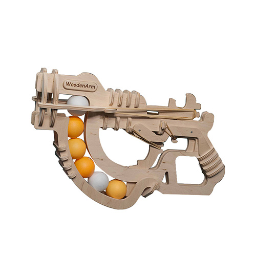 Custom 3D Wooden Puzzle DIY Table Tennis Gun Toy – Creative Cross-Border Handcrafted Model