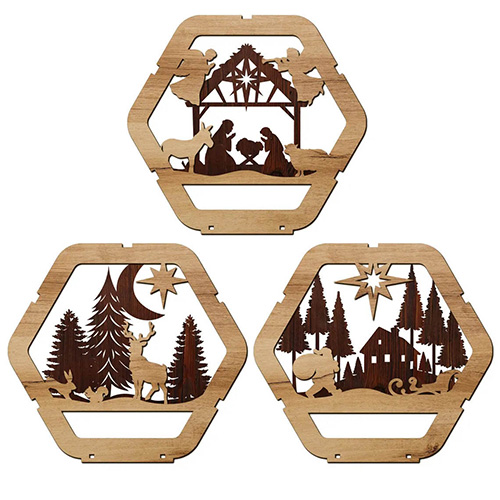 Handcrafted Wooden Nativity Night Light – Christmas Home Decor & Holiday Gift