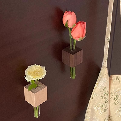 Solid Wood Creative Flower Vase Fridge Magnet – B2B Wholesale Source Factory Supply