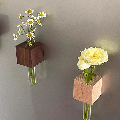 Solid Wood Creative Flower Vase Fridge Magnet – B2B Wholesale Source Factory Supply