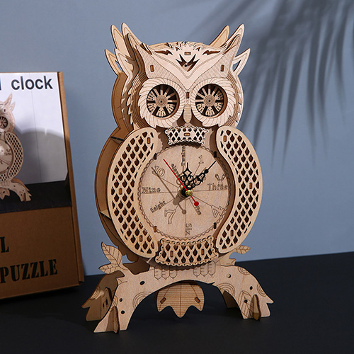 B2B Wholesale 3D Wooden Owl Clock Puzzle - Factory-Direct Educational Toy & Festive Gift