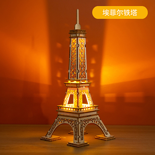 B2B Wholesale 3D Wooden Eiffel Tower Night Light - Factory-Direct STEM Model & Glow-in-the-Dark Gift