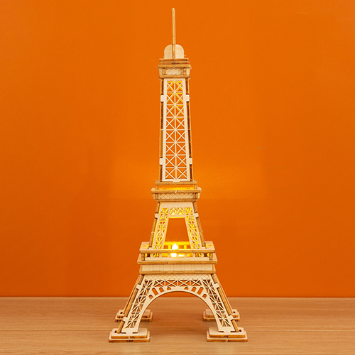 B2B Wholesale 3D Wooden Eiffel Tower Night Light - Factory-Direct STEM Model & Glow-in-the-Dark Gift