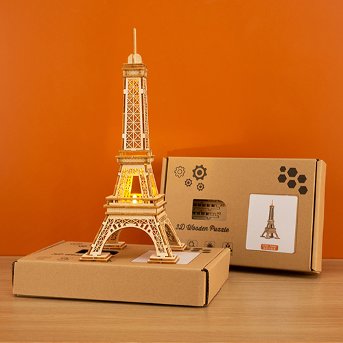 B2B Wholesale 3D Wooden Eiffel Tower Night Light - Factory-Direct STEM Model & Glow-in-the-Dark Gift