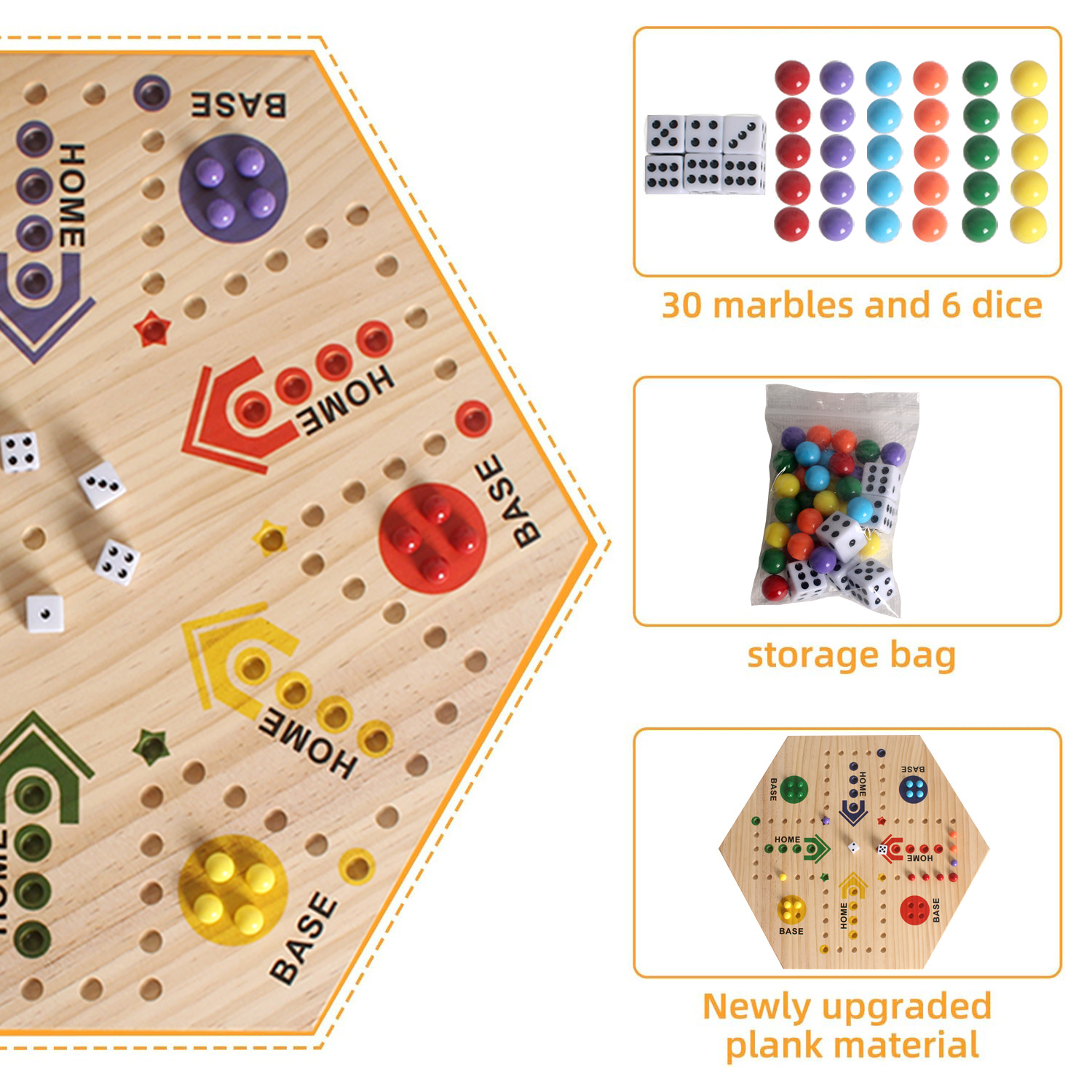 Wooden Double-Sided Ludo Board Game | 4-6 Player Track Party Toy - B2B Source Factory