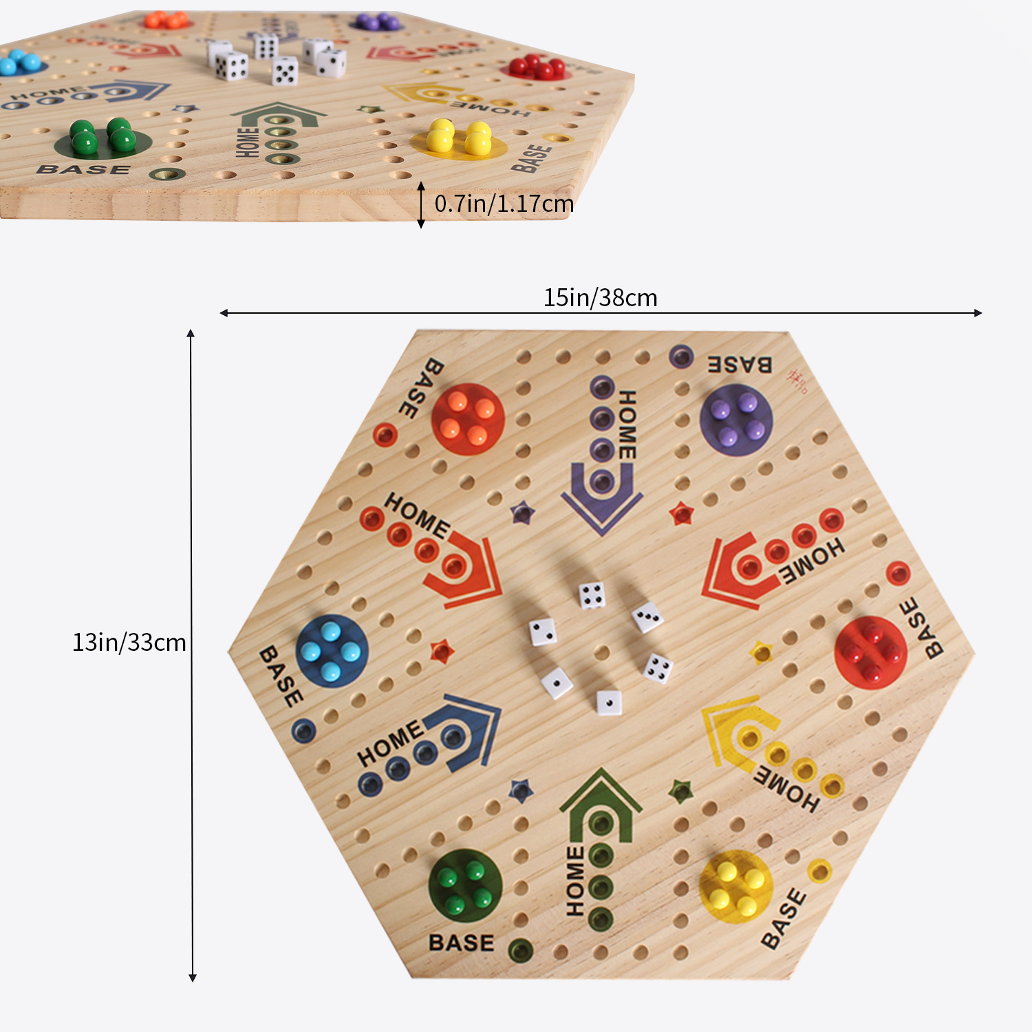 Wooden Double-Sided Ludo Board Game | 4-6 Player Track Party Toy - B2B Source Factory