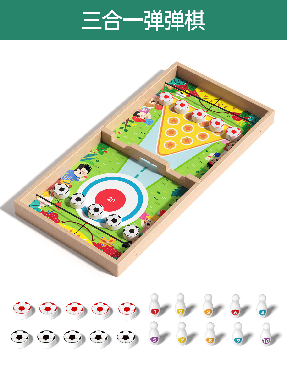 Wooden Parent-Child Interactive Slingshot Chess | 2-Player Tabletop Battle Toy - B2B Source Factory