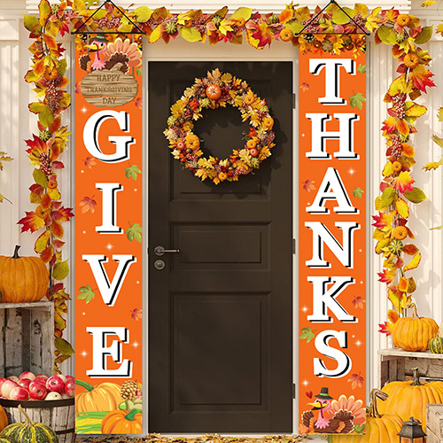 2025 Cross-Border New Thanksgiving Banner Set - Outdoor Porch Hanging Flag for Holiday Party Decor | B2B Source Factory