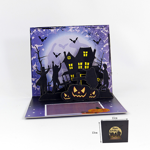 2025 Halloween Western New Year 3D Ghost House Pop-Up Cards - B2B Factory
