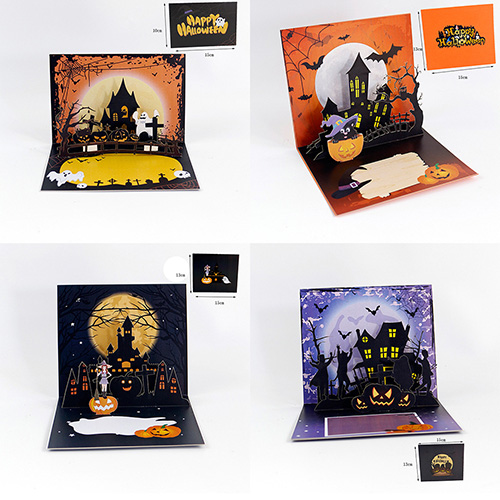 2025 Halloween Western New Year 3D Ghost House Pop-Up Cards - B2B Factory