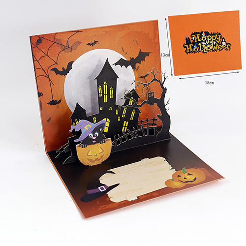 2025 Halloween Western New Year 3D Ghost House Pop-Up Cards - B2B Factory
