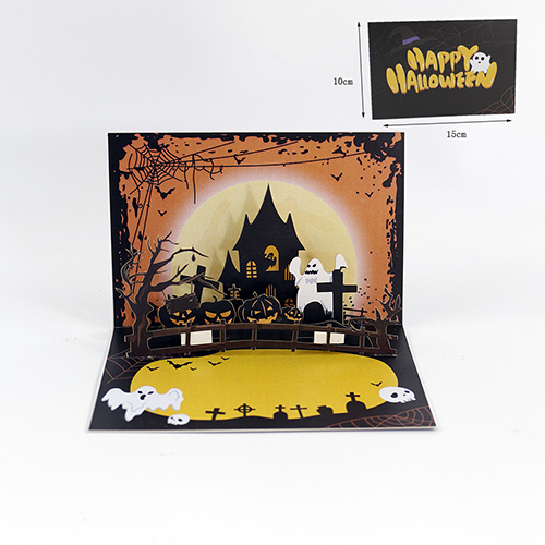 2025 Halloween Western New Year 3D Ghost House Pop-Up Cards - B2B Factory