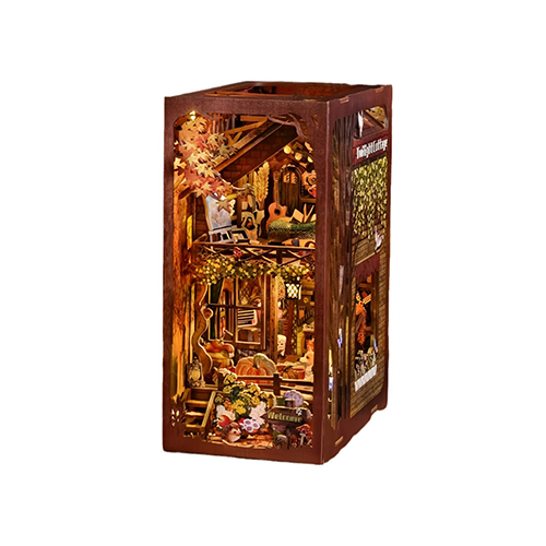 Twilight Cottage Bookend DIY Wooden Puzzle: B2B Factory Supply