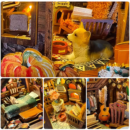 Twilight Cottage Bookend DIY Wooden Puzzle: B2B Factory Supply