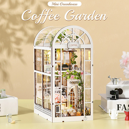 DIY Sunshine Coffee Flower House Book Nook - Handcrafted Model Kit for Creative Gift Ideas