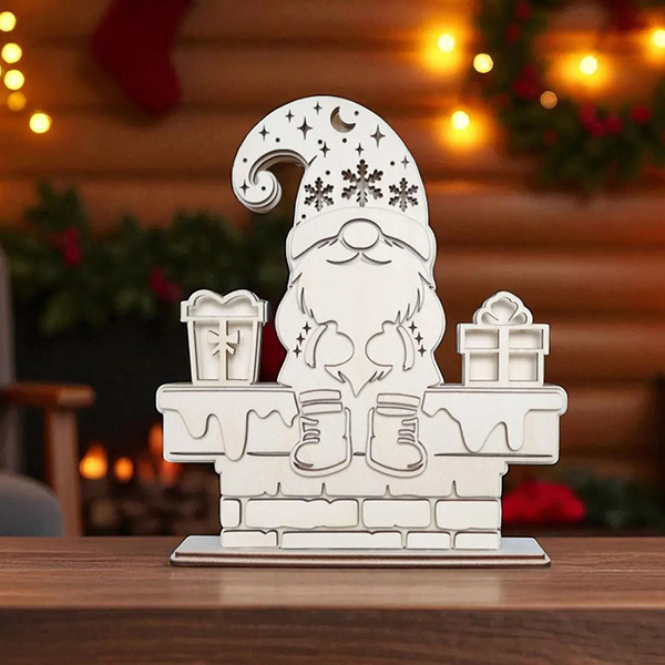 Christmas Gnome Light: Wooden Dwarf Decor Lamp (Factory Supply)