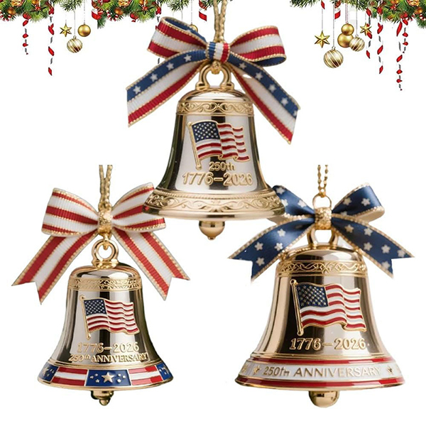250th Anniversary USA Liberty Bell Ornament | Metall Glocke 1776-2026 | Patriotische Weihnachtsdekoration
