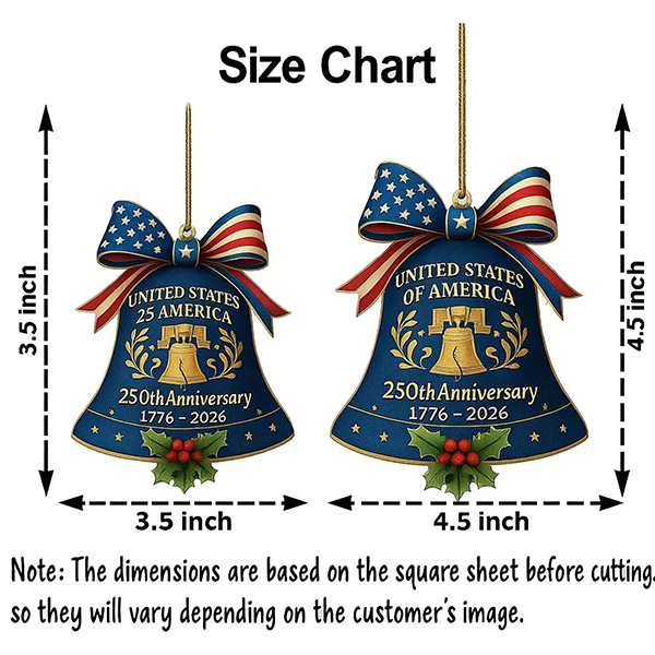 US 250th Anniversary Acrylic Clock Ornament - Christmas & Car Decor