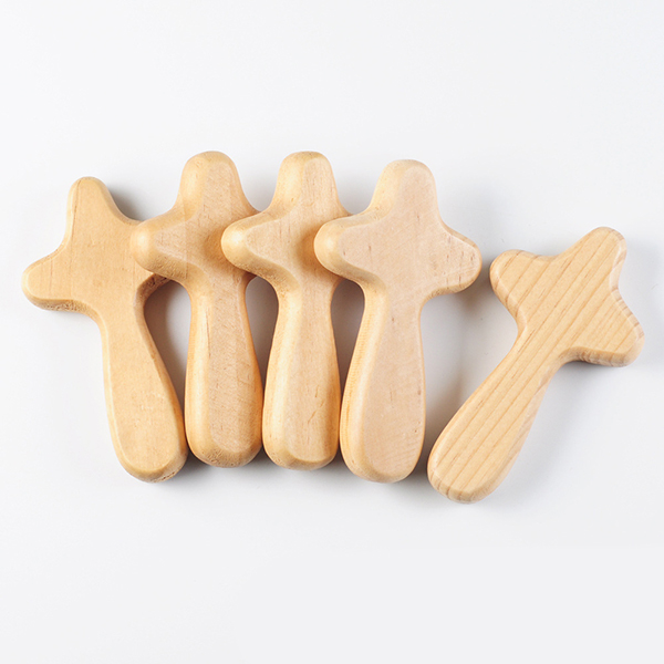 Solid Pine Wood Cross - European Decor & Prayer Handheld (B2B)