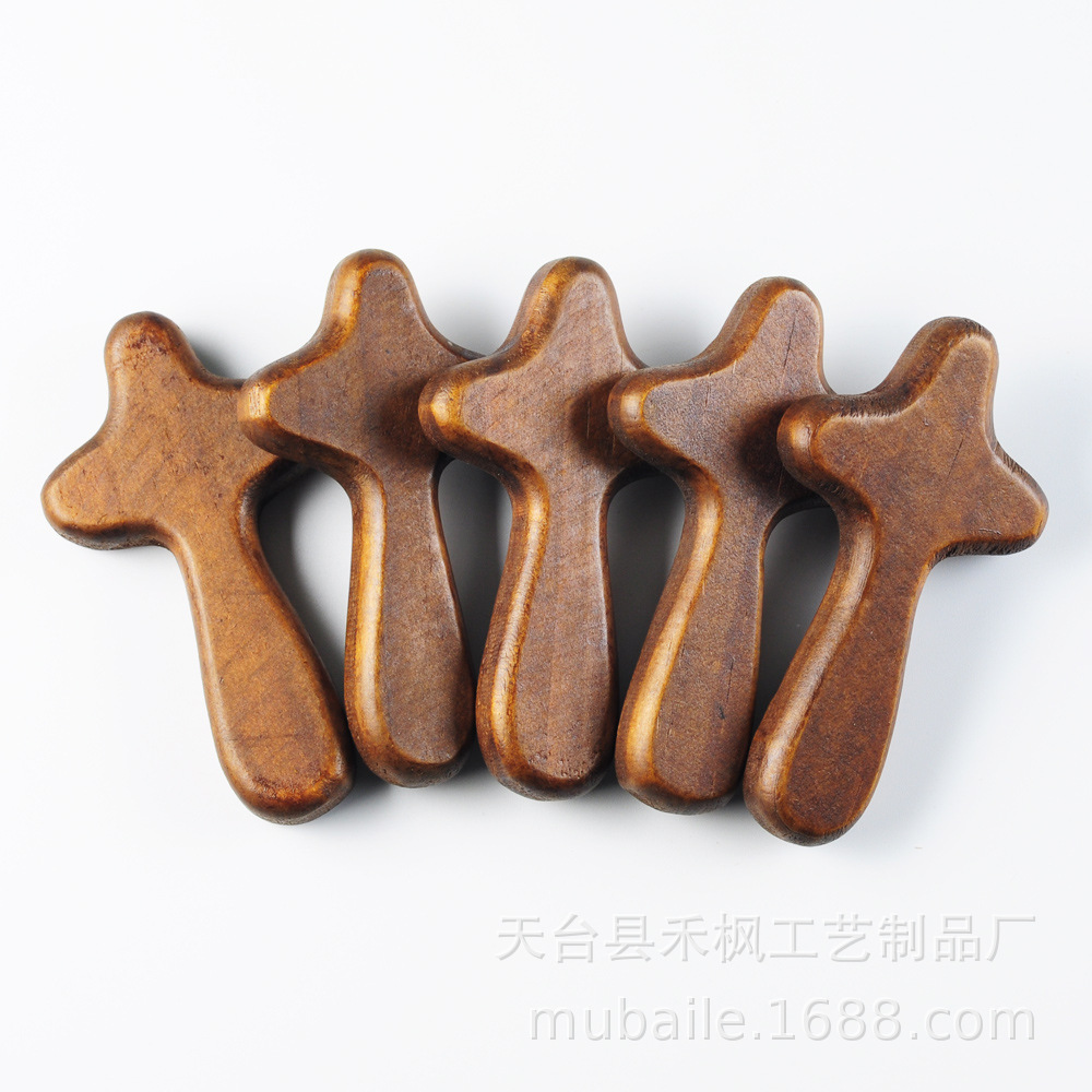 Solid Pine Wood Cross - European Decor & Prayer Handheld (B2B)