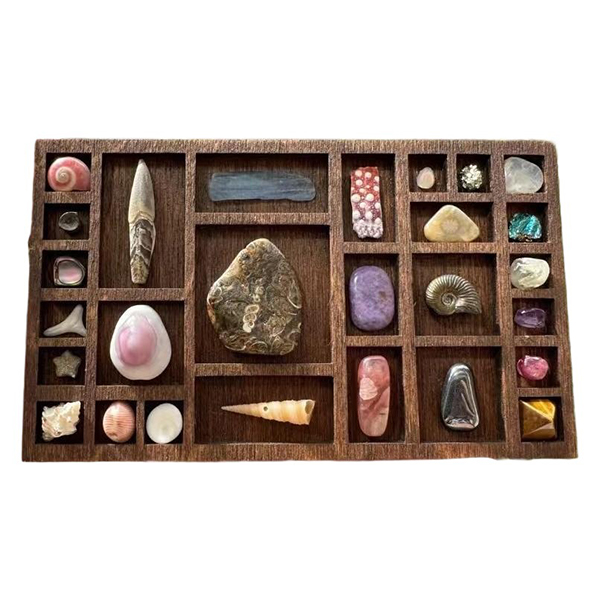 Miniature Trinket Shelf - Wooden Jewelry & Mineral Specimen Storage