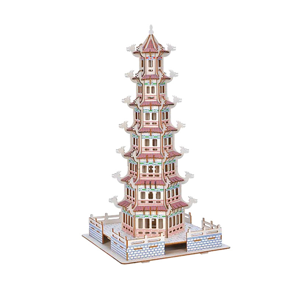 3D Wooden Architectural Puzzle Toys - Kids DIY Educational Models