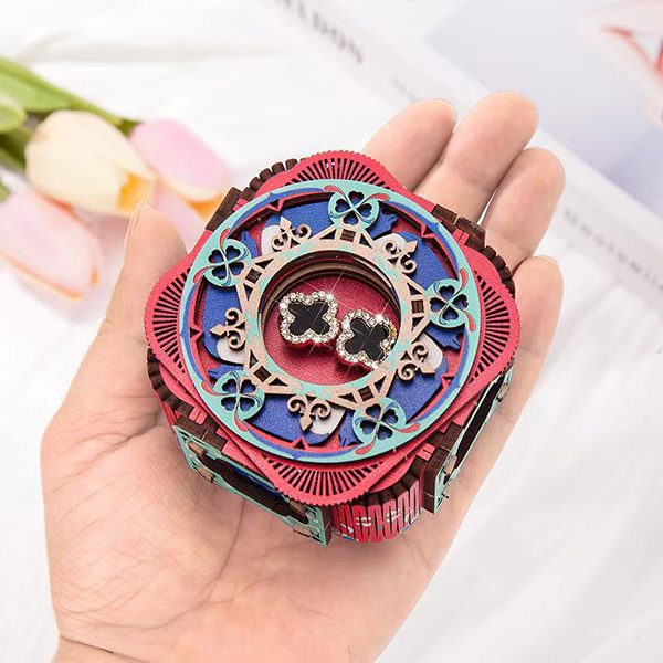 3D Lighted Wooden Musical Jewelry Box - DIY Assembly Wholesale