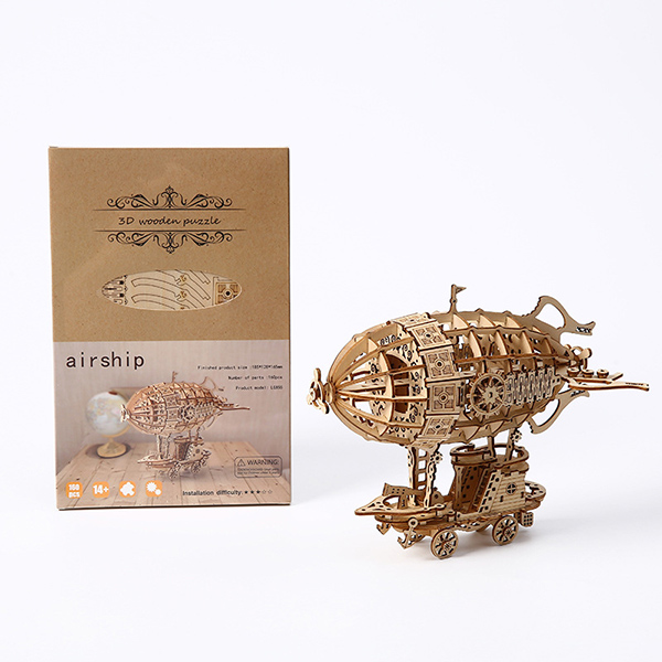3D Wooden Airship Puzzle - DIY Desktop Decor & Kids’ Gift