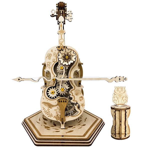 B2B DIY Wooden Cello Music Box 3D Puzzle | Factory