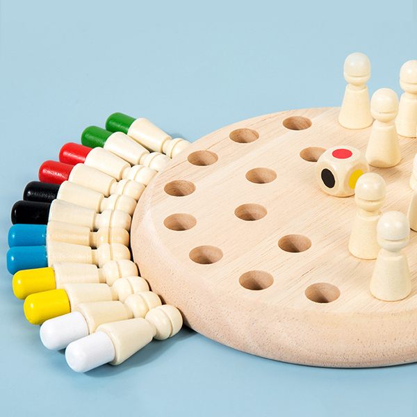Wooden Kids Color Memory Chess: Parent-Child Focus Toy