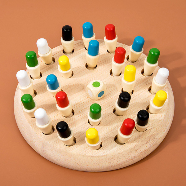 Wooden Kids Color Memory Chess: Parent-Child Focus Toy