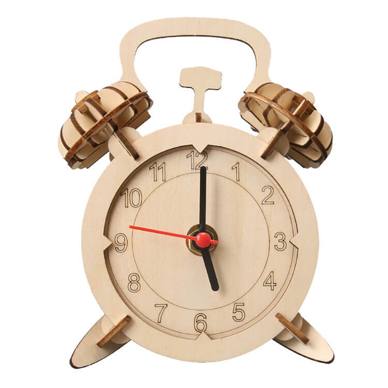 B2B Supplier of 3D Wooden Retro Clock DIY Assembly Toys for Student & Teen Education