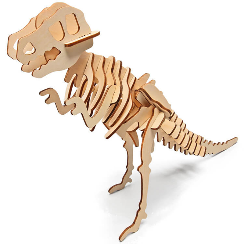 Wooden 3D T-Rex Skeleton Puzzle - Kids Fun Experiment Toy