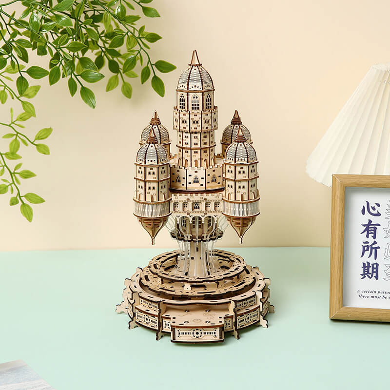 B2B Light-Up Castle in the Sky 3D Wooden Puzzle | Educational Toy