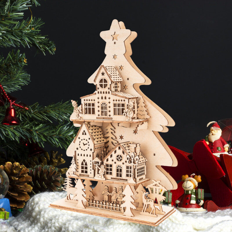 B2B 3D Wooden Puzzle Cabin: Christmas Halloween Festive Gift