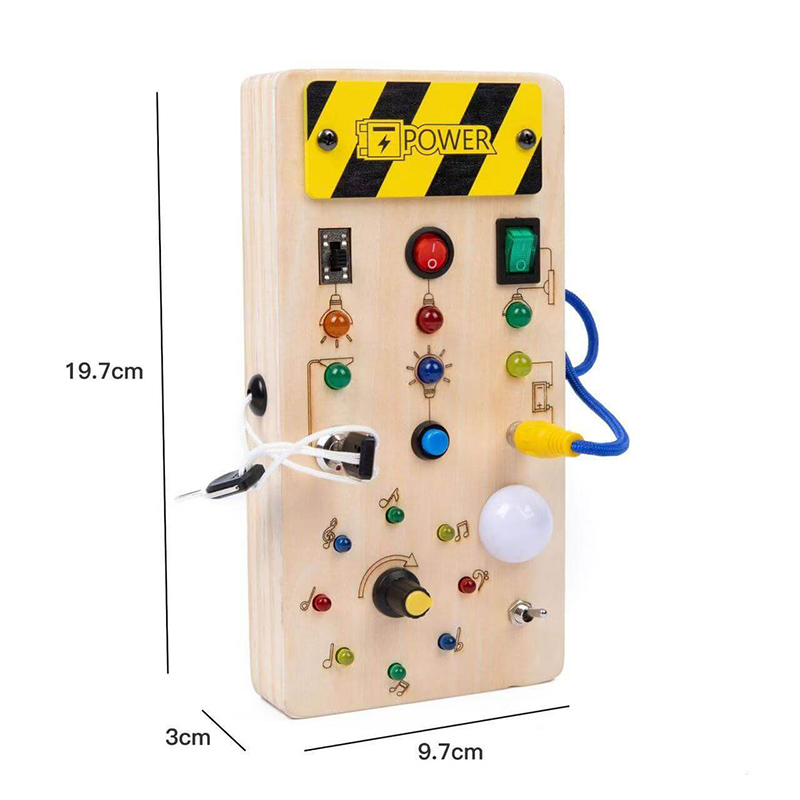 Kids Wooden LED Busy Board - Early Education Hands-On Toy