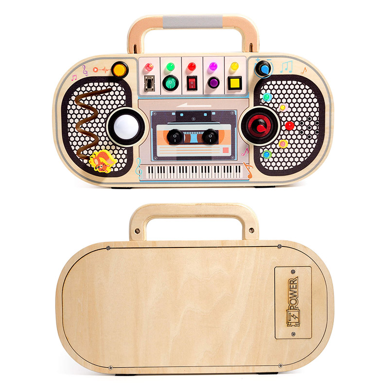 Kids Wooden LED Busy Board - Early Education Hands-On Toy