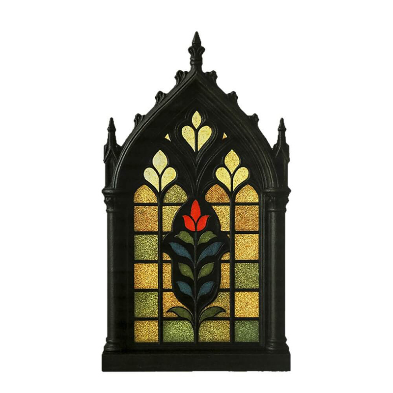 Black Gothic Wooden Door Frame Wall Shelf - Home Decor